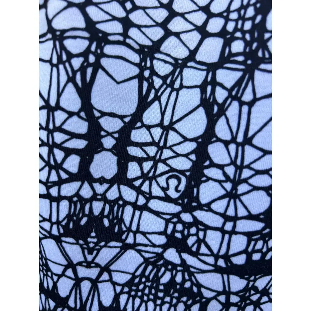 Lululemon Cool Racerback‎ White Black Glacier Lace S/M